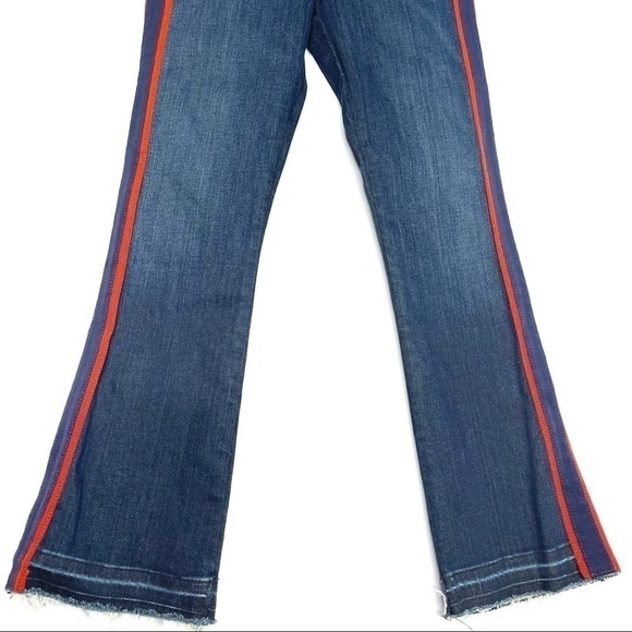 veronica Beard Carolyn Tuxedo Stripe High Rise Baby Boot Crop Jeans US 26 - Picture 5 of 7